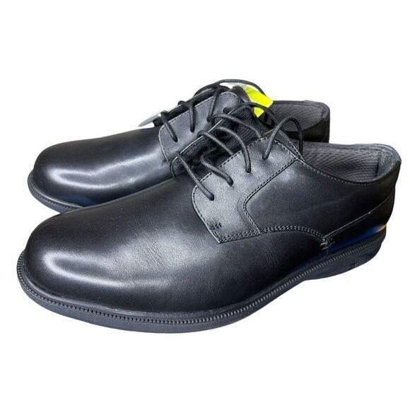 NEW Nunn Bush Men\'s Marvin Slip Resistant Black Work Safety Shoes 9.5 Extra Wide main image 6